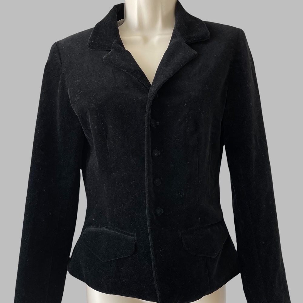 Ralph Lauren Jet Black Velvet 5 button Blazer